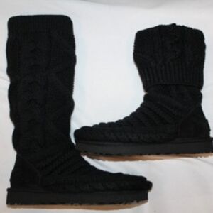 Women's Black Knit Boots